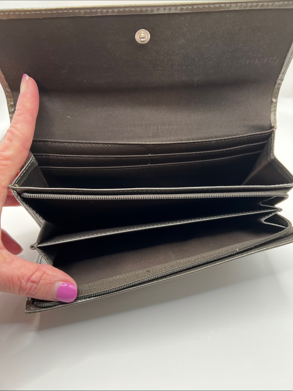 Lauren Ralph Lauren Olive Leather Continental Wallet - Picture 7 of 10